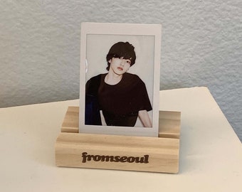 Photo Card holder, Polaroid holder, natural wood photo stand, aesthetic photo holder, business card holder