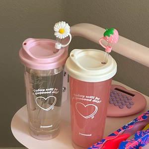 Silicone Straw Covers Cap Cute Flower Straw Toppers for Tumblers Dust-Proof  Drinking Straw Caps for Reusable Straws Tips Lids