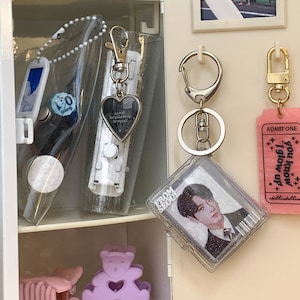 Fabriqué en Corée, mini porte-clés pour album photo, album photo K-pop idole, porte-clés esthétique durable