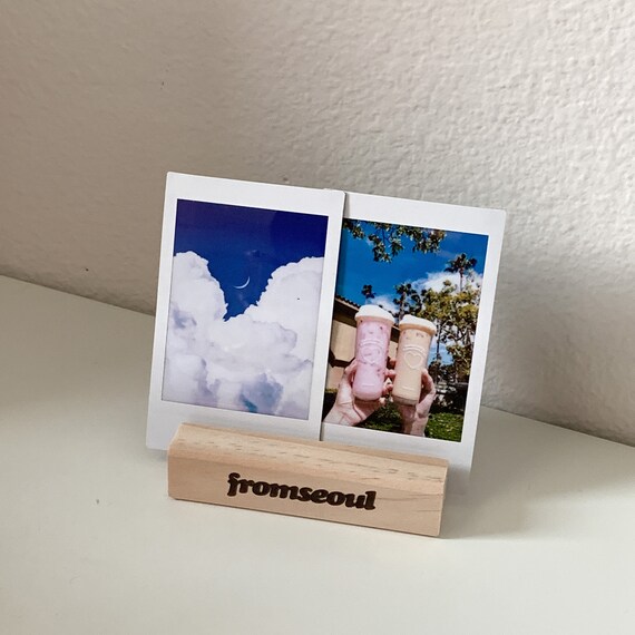 Porta carte fotografiche, supporto Polaroid, portafoto in legno naturale,  porta foto estetico, porta biglietti da visita -  Italia