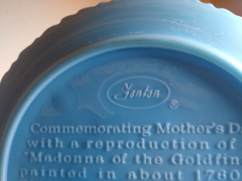 Vintage Fenton Mother/'s Day 1972 Blue Satin Collectible Plate