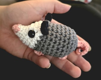 Crochet Possum, Possum Plush, Possum Stuffed Animal, Opossum Plushie, Handmade Gift, Made to Order