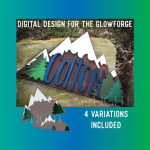 Mountain Shaped Nursery Segno Digitale Design File Albero Albero Rustico Bambino Baby Nome - SVG - Glowforge Laser Cut