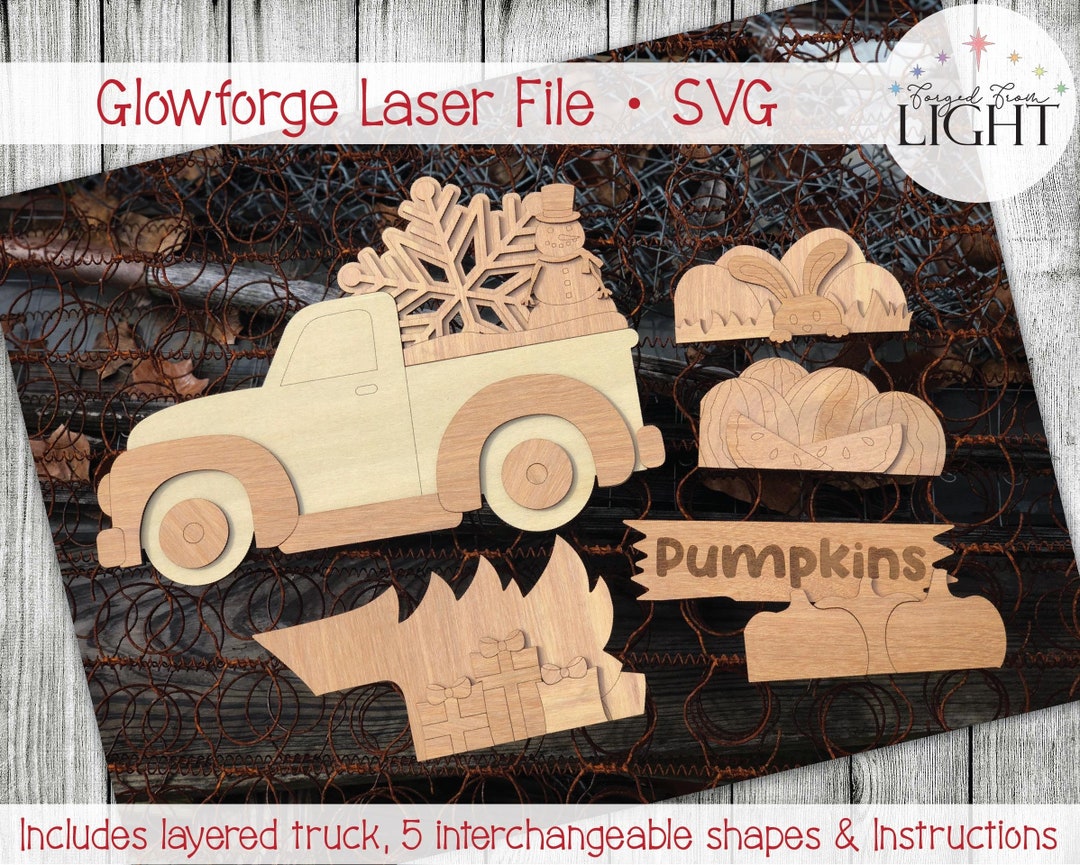 Interchangeable Truck - SVG Glowforge Laser Friendly File - Layered ...