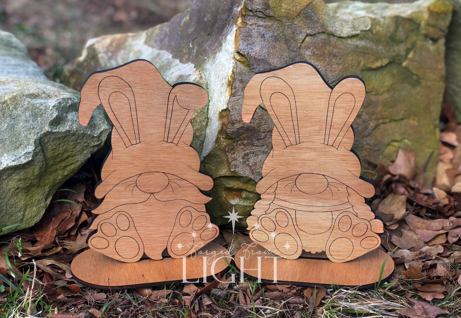 Download Layered Bunny Rabbit Gnome Couble SVG Glowforge Laser File ...