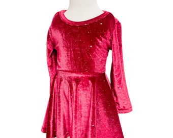 WINE Baby Girl Glitter Velvet Dress