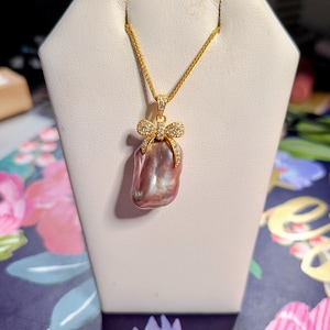 Gold Plated Sterling Silver Fresh Water Pearl Necklace!