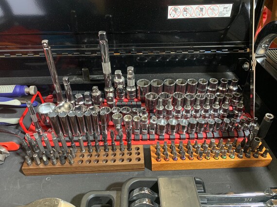 Hold 42 Screwdriver Bits MLTOOLS Solid Walnut Wooden 42 Hex Bits Organizer Tray WWBO42 USA Handmade Hold 42 Screwdriver Bits MLTOOLS Solid Walnut Wooden 42 Hex Bits Organizer Tray WWBO42 USA Handmade