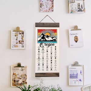 OR State Park Checklists WITH Pen // Oregon State // Canvas Hanging Sign // Handmade Adventure Gift // Experience Oregon // Explore