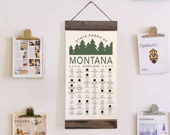 MT State Park Checklist WITH Pen // Travel Montana Adventure // MT Bucket List Vacation Hiking Gift // Montana Camp Explore Travel Decor