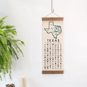 TX State Park Adventure Checklist  WITH Pen // Texas State Park // Travel Texas Gift // Texas Checklist Map // Hiker Gift