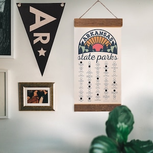 AR State Park Adventure Checklist WITH Pen // Arkansas State Park // Travel Arkansas Gift // Park Checklist Sign // Explore Hike AR