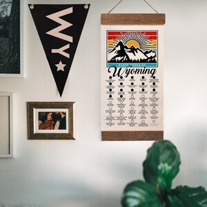 WY State Park Checklists WITH Pen // Wyoming Bucket List // Travel WY Adventure list // Choose Your Design // Home Decor Camp Hike Travel