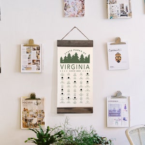 VA State Park Adventure Checklist WITH Pen // Virginia State Park // Travel Virginia Gift // Hiker / Decor / Art / Camp / Bucket List