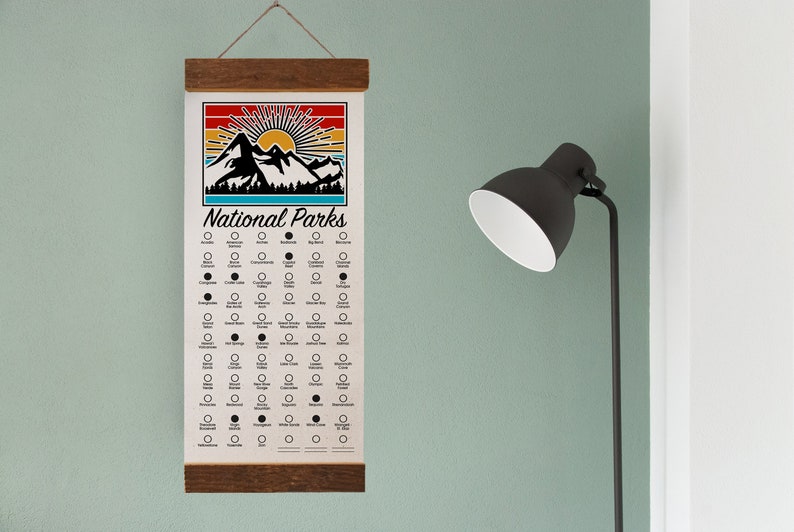 National Park Checklist WITH Pen, National Park Gift, Hiker Gift, US National Parks, Travel Adventure, Check List, NPS Bucket List, Map image 4