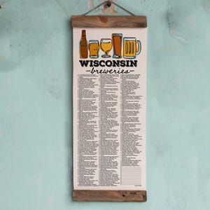 WI Brewery Checklist WITH Pen / Wisconsin Beer Bucket List // Travel Wisconsin Gift