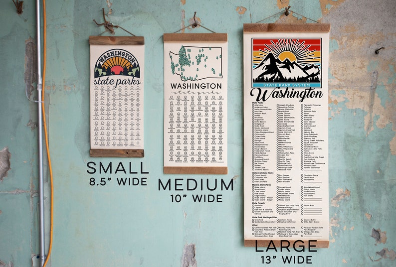 WA State Park Checklists WITH Pen // Washington State // Canvas Hanging Sign // Handmade Adventure Gift // Experience Explore Washington image 7