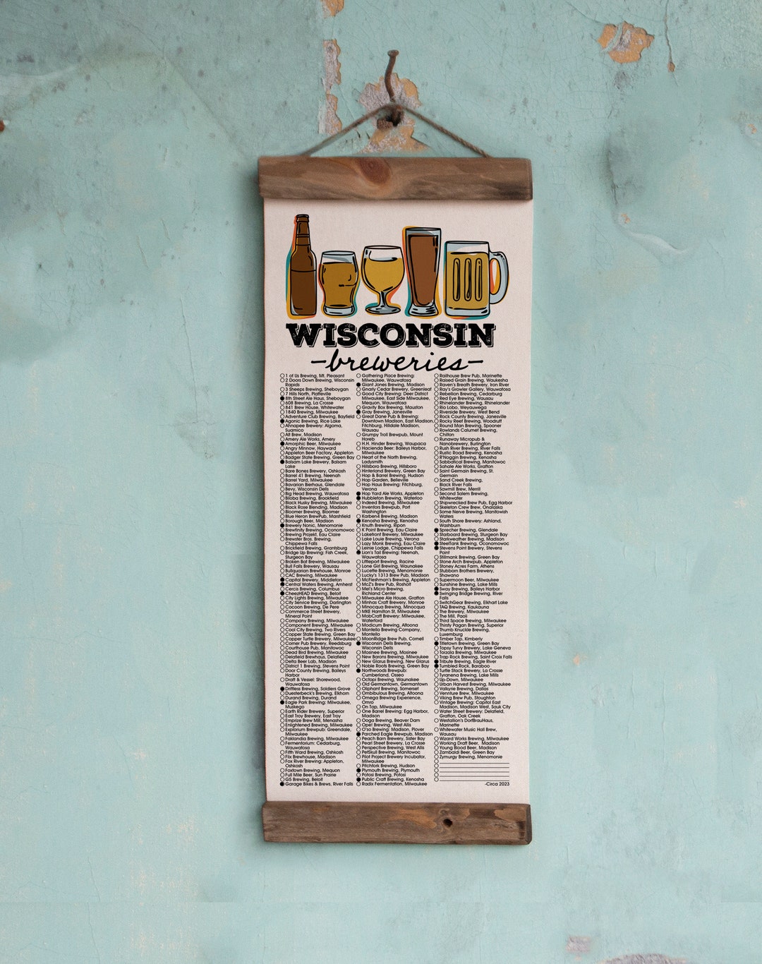 WI Brewery Checklist WITH Pen / Wisconsin Beer Bucket List // Travel