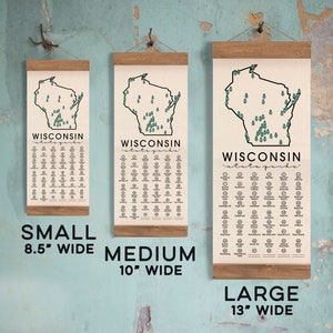 WI State Park Adventure Checklist WITH Pen // Wisconsin State Park // Travel Wisconsin Gift // WI Checklist Map // Hiker Gift Large