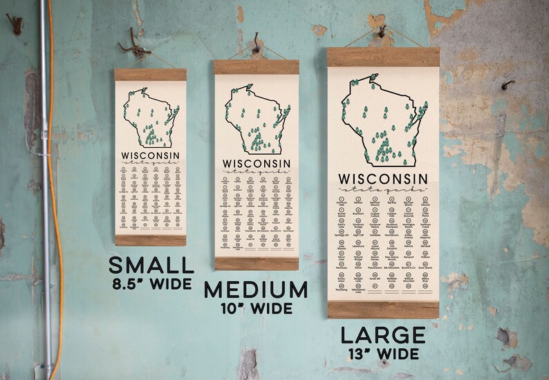 WI State Park Adventure Checklist WITH Pen // Wisconsin State Park // Travel Wisconsin Gift // WI Checklist Map // Hiker Gift Large