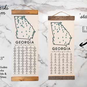 GA State Park Adventure Checklist WITH Pen // Georgia State Park // Travel Georgia Gift Map - Small