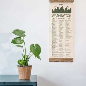 WA State Park Checklists WITH Pen // Washington State // Canvas Hanging Sign // Handmade Adventure Gift // Experience Explore Washington image 5