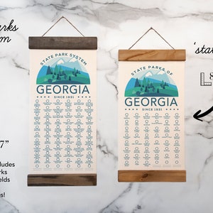 GA State Park Adventure Checklist WITH Pen // Georgia State Park // Travel Georgia Gift Mountains - Small
