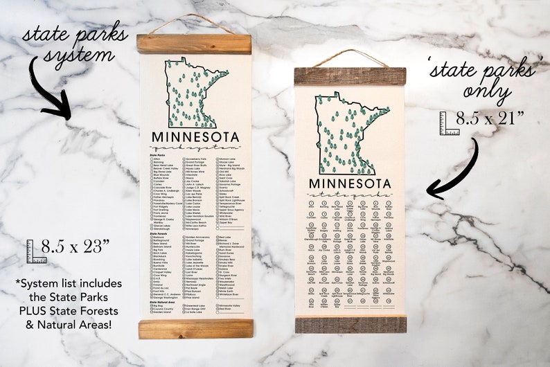 MN State Park Adventure Checklist WITH Pen // Minnesota State Park // Travel Minnesota Gift Map - Small
