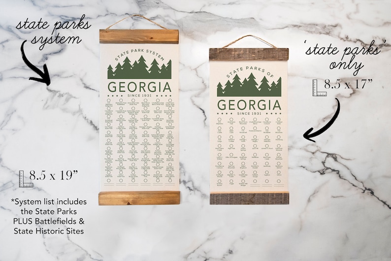 GA State Park Adventure Checklist WITH Pen // Georgia State Park // Travel Georgia Gift Pine Trees - Small