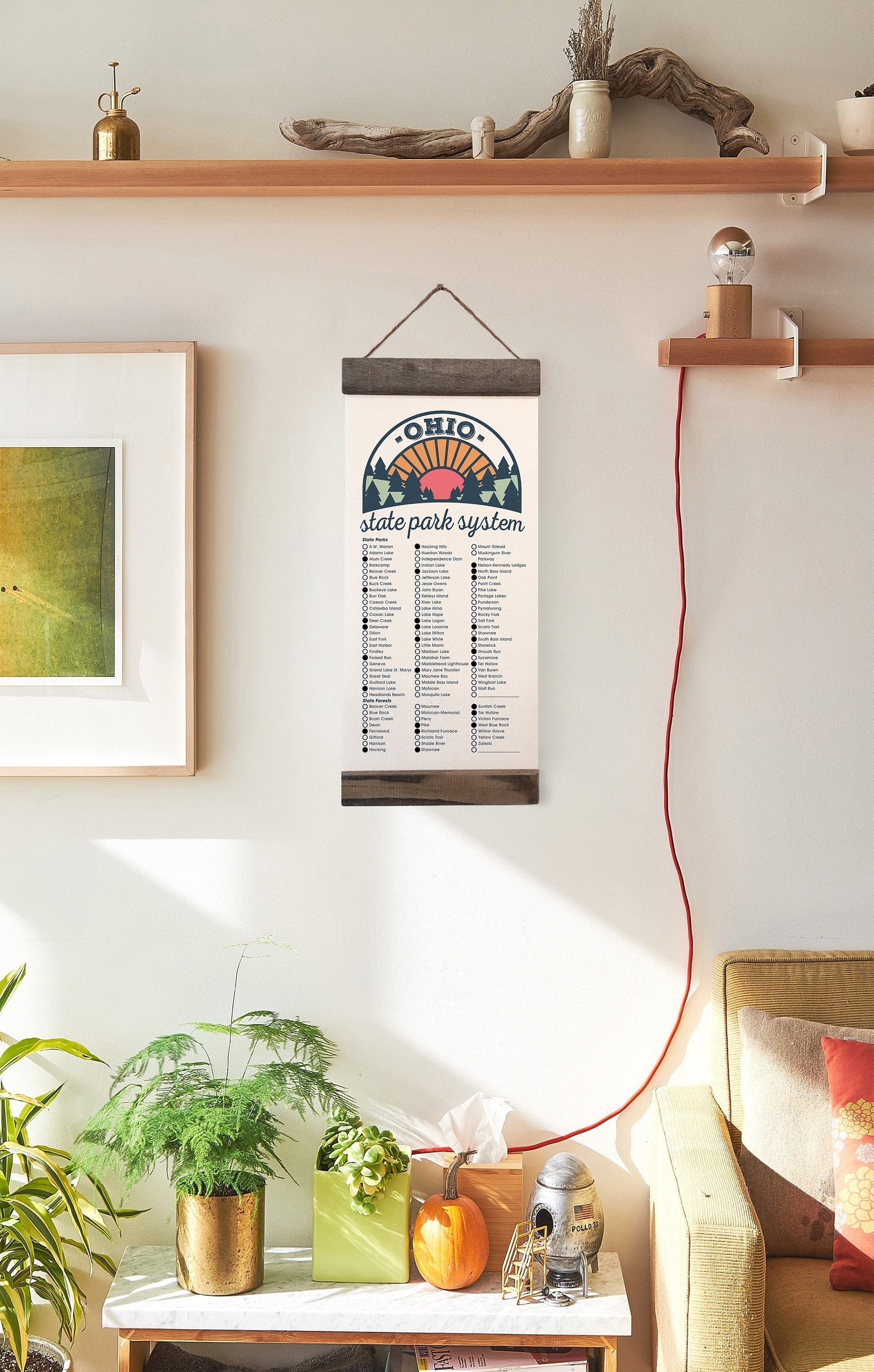 OH State Park Adventure Checklist WITH Pen // Ohio State Park // Travel Ohio Gift // Ohio Checklist Map // Hiker Gift