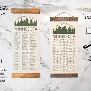 MN State Park Adventure Checklist WITH Pen // Minnesota State Park // Travel Minnesota Gift Pine Trees - Small