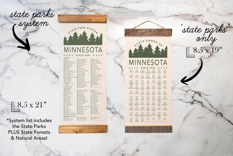 MN State Park Adventure Checklist WITH Pen // Minnesota State Park // Travel Minnesota Gift Pine Trees - Small