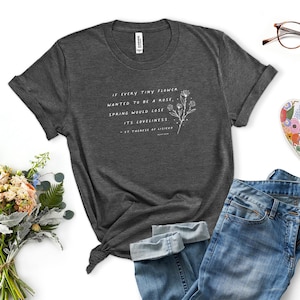 St. Therese of Lisieux - quote with illustrated flowers Catholic tshirt, Christian t shirt