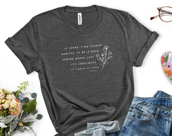 St. Therese of Lisieux - quote with illustrated flowers Catholic tshirt, Christian t shirt