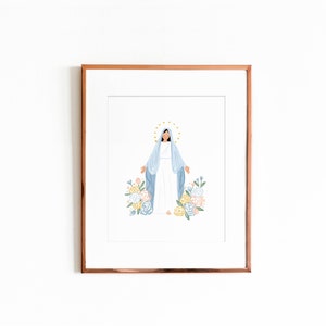 Blessed Virgin Mary Art Print - Catholic art, Catholic print, Catholic wall art, religious art