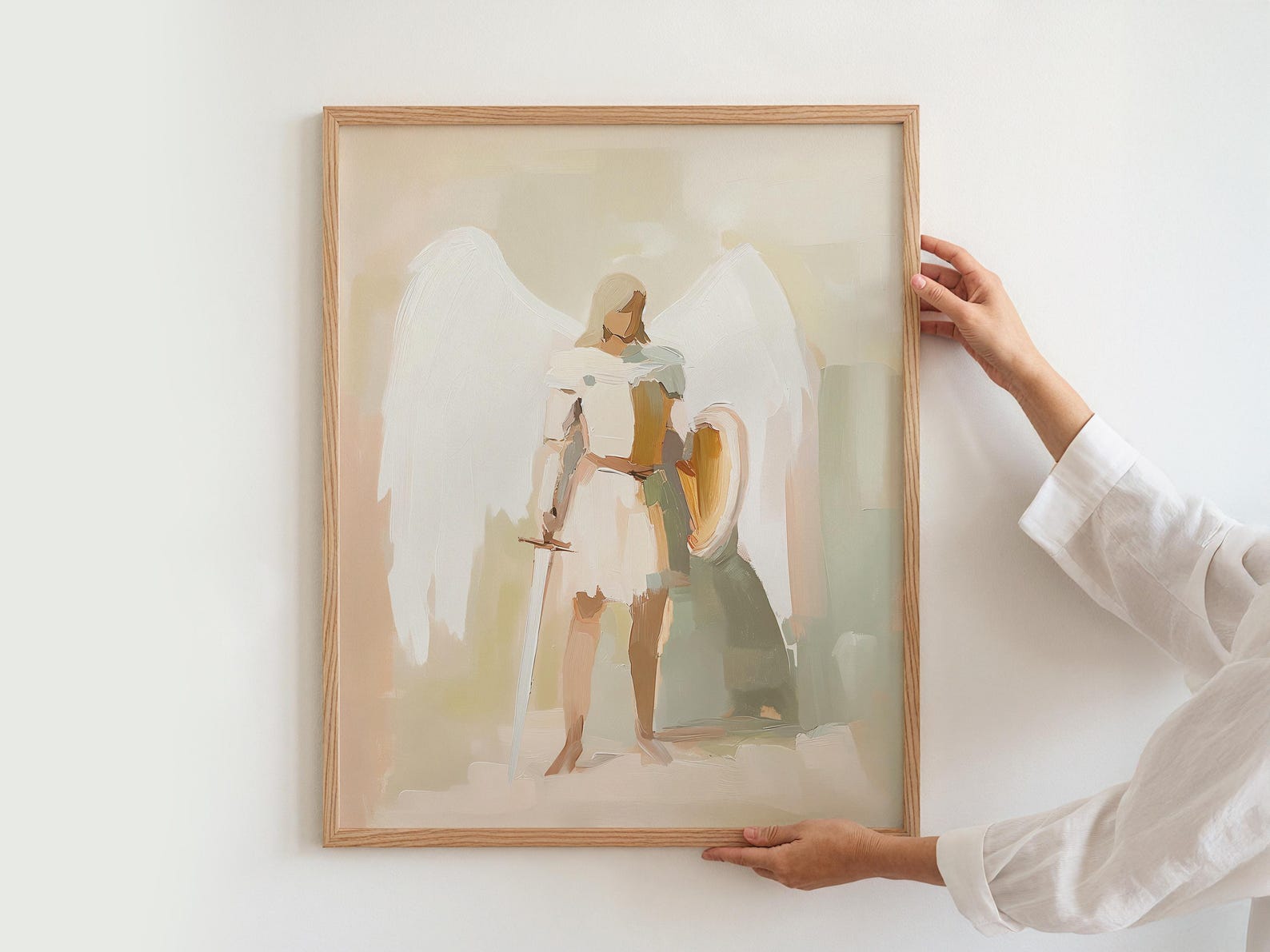 Artful St Michael the Archangel Wallart Oil Painting Saint Michael ...