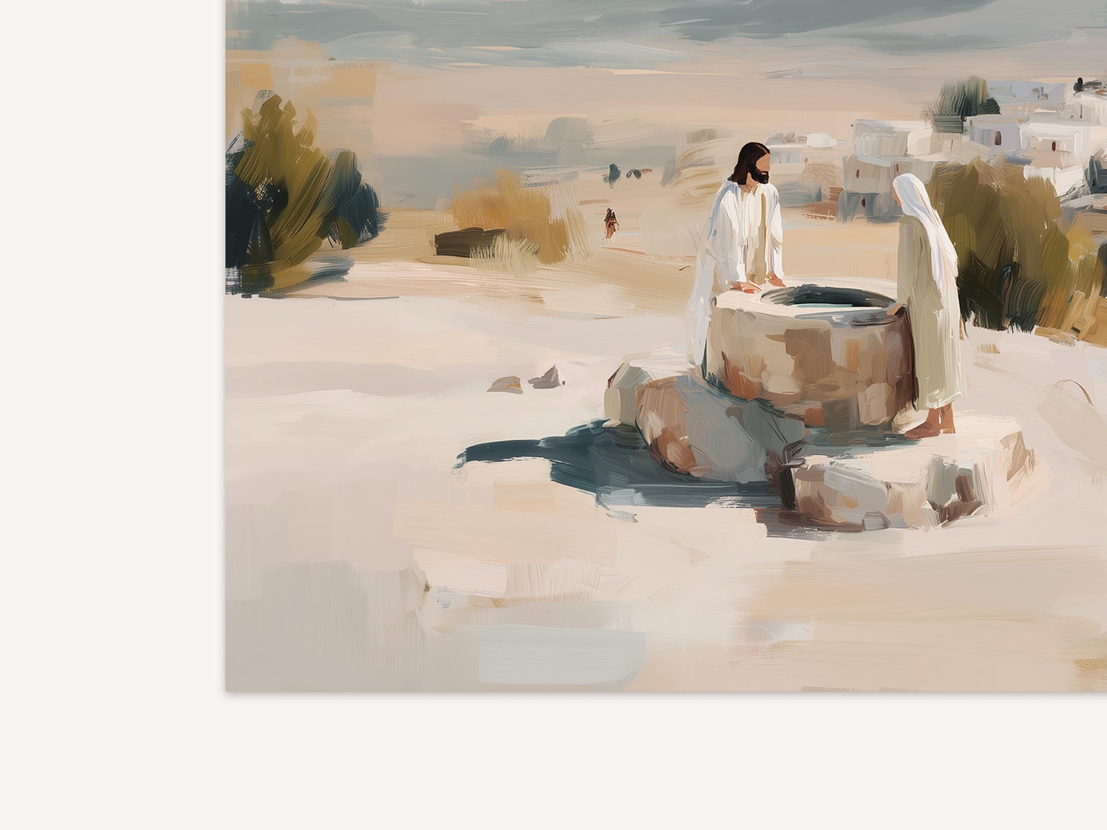 Artful Jesus Samaritan Woman at the Well Oil Painting Catholic Gift for ...