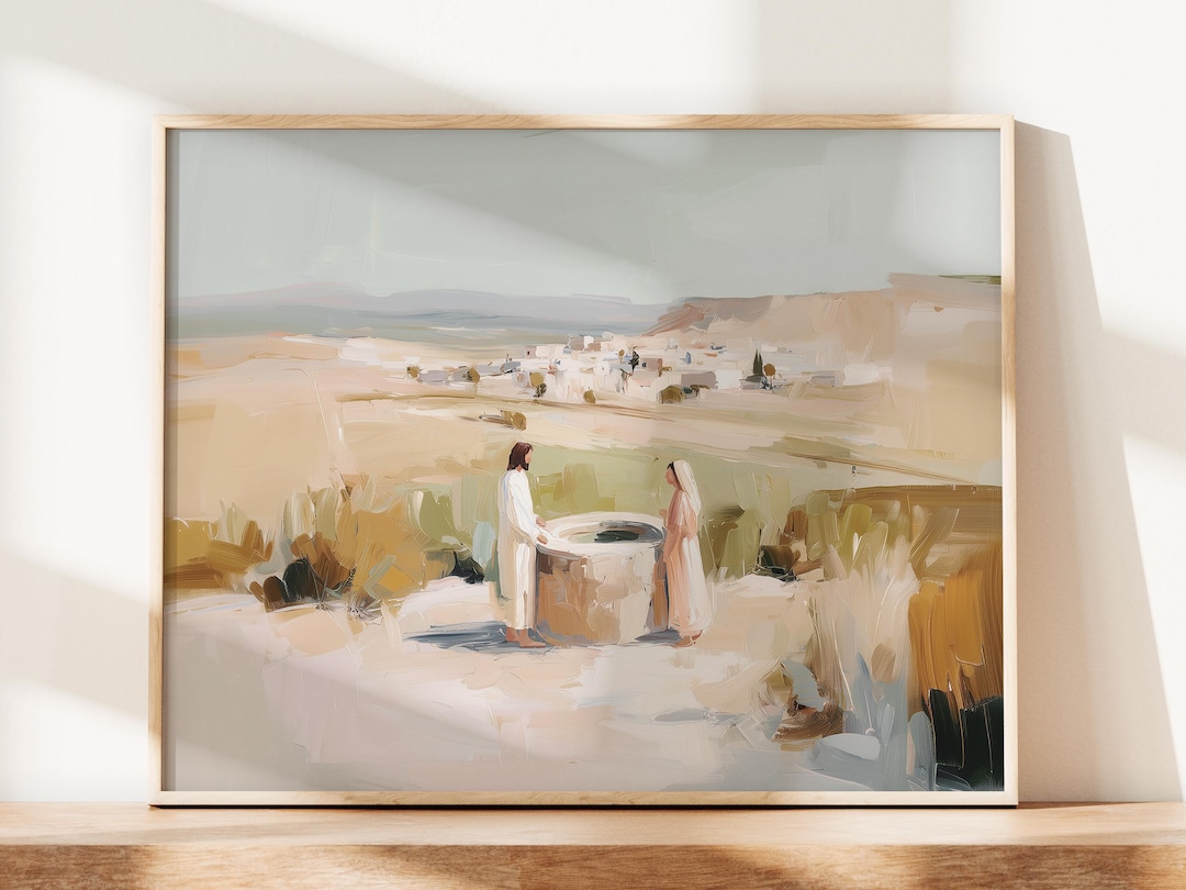 Artful Jesus Samaritan Woman at the Well Oil Painting Catholic Gift for ...