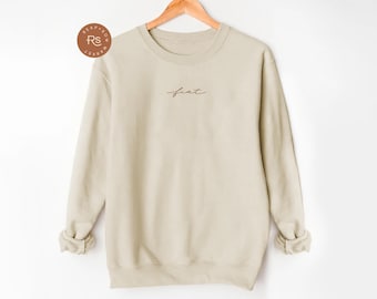 Embroidered Fiat Catholic Sweatshirt Woman Christian Sweater Gift For Her Blessed Mother Virgin Mary Minimal Religious Female Faith Pullover