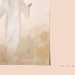 Abstract Natural Jesus Oil Painting Modern Christian Wallart Catholic Art Print Subtle Home Decor Faith Inspired Vintage Religious Artwork image 2
