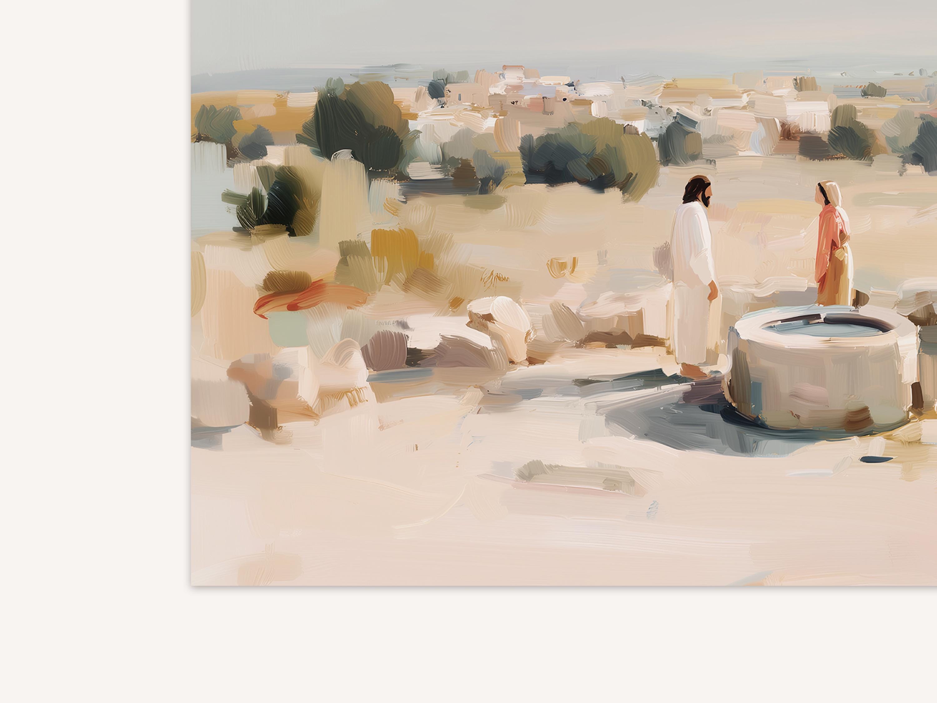 Artful Jesus Samaritan Woman at the Well Oil Painting Catholic Gift for ...