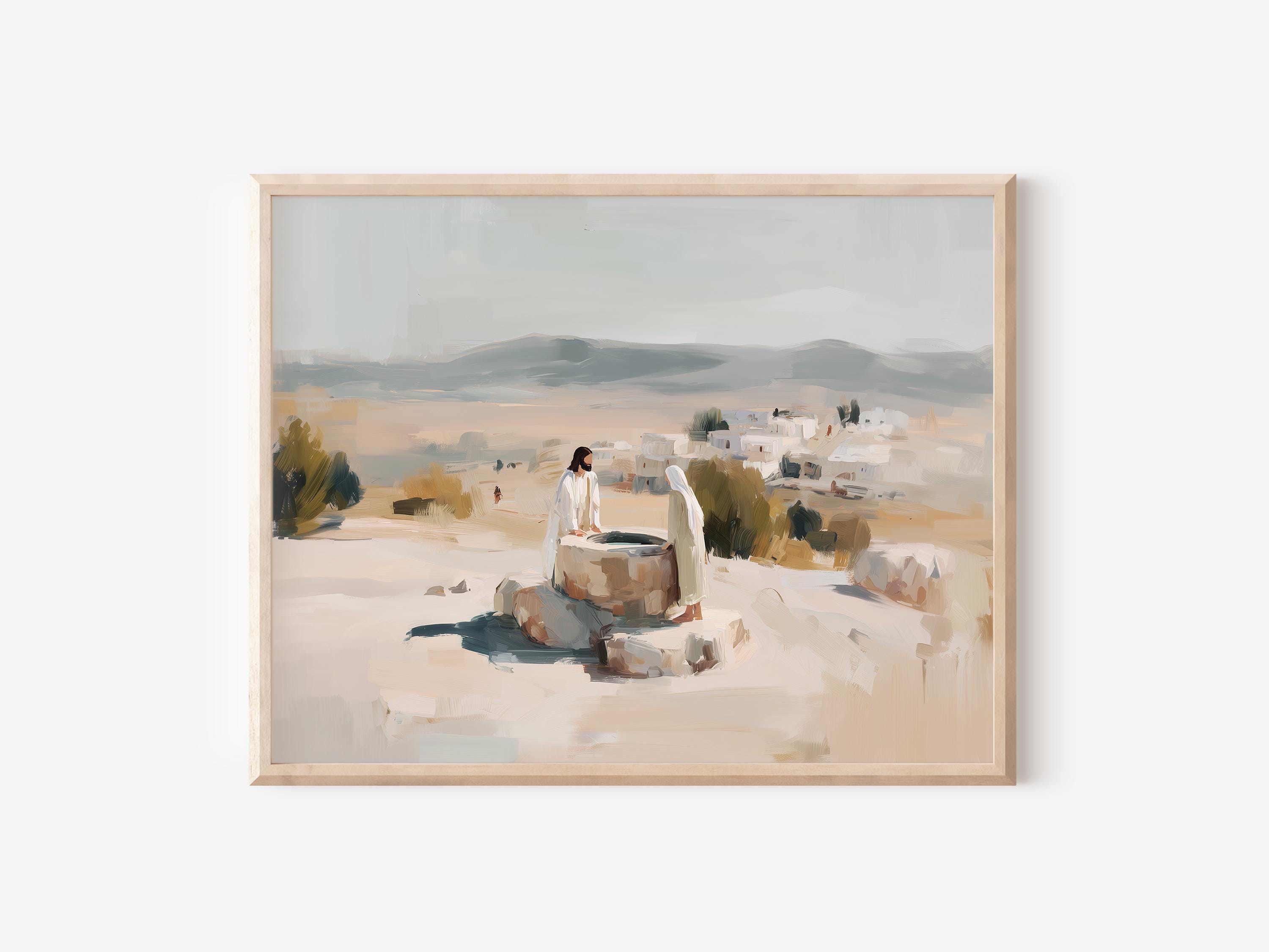 Artful Jesus Samaritan Woman at the Well Oil Painting Catholic Gift for ...