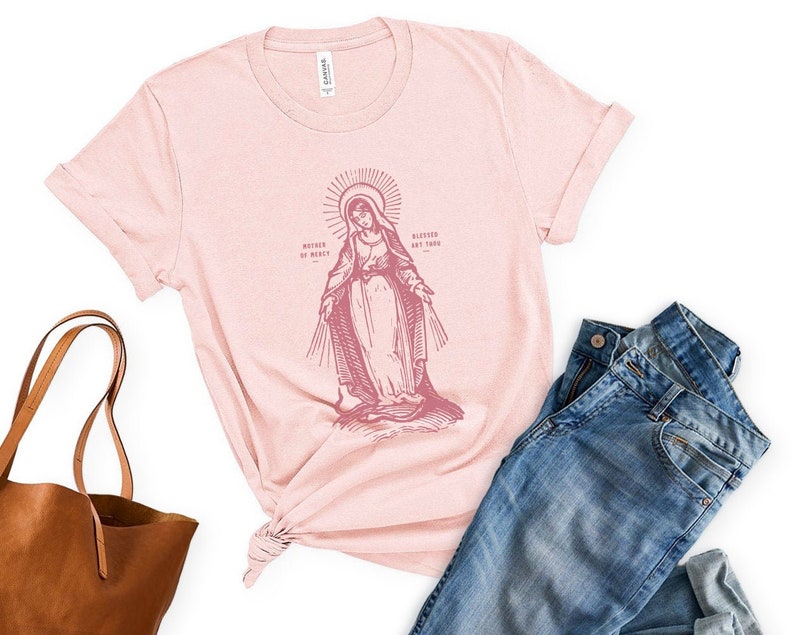 Virgin Mary T shirt, Catholic t shirt, Catholic Apparel, Catholic tee shirts, religious t shirts, Catholic clothing, Catholic Tee 