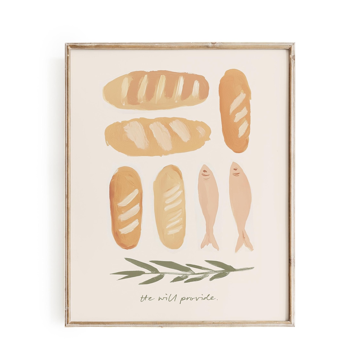 Neutral Artful Loaves and Fish Art With Phrase Painterly Jesus Bread Christian Miracle Scripture Kitchen Artwork Modern Print Homely Decor - Etsy