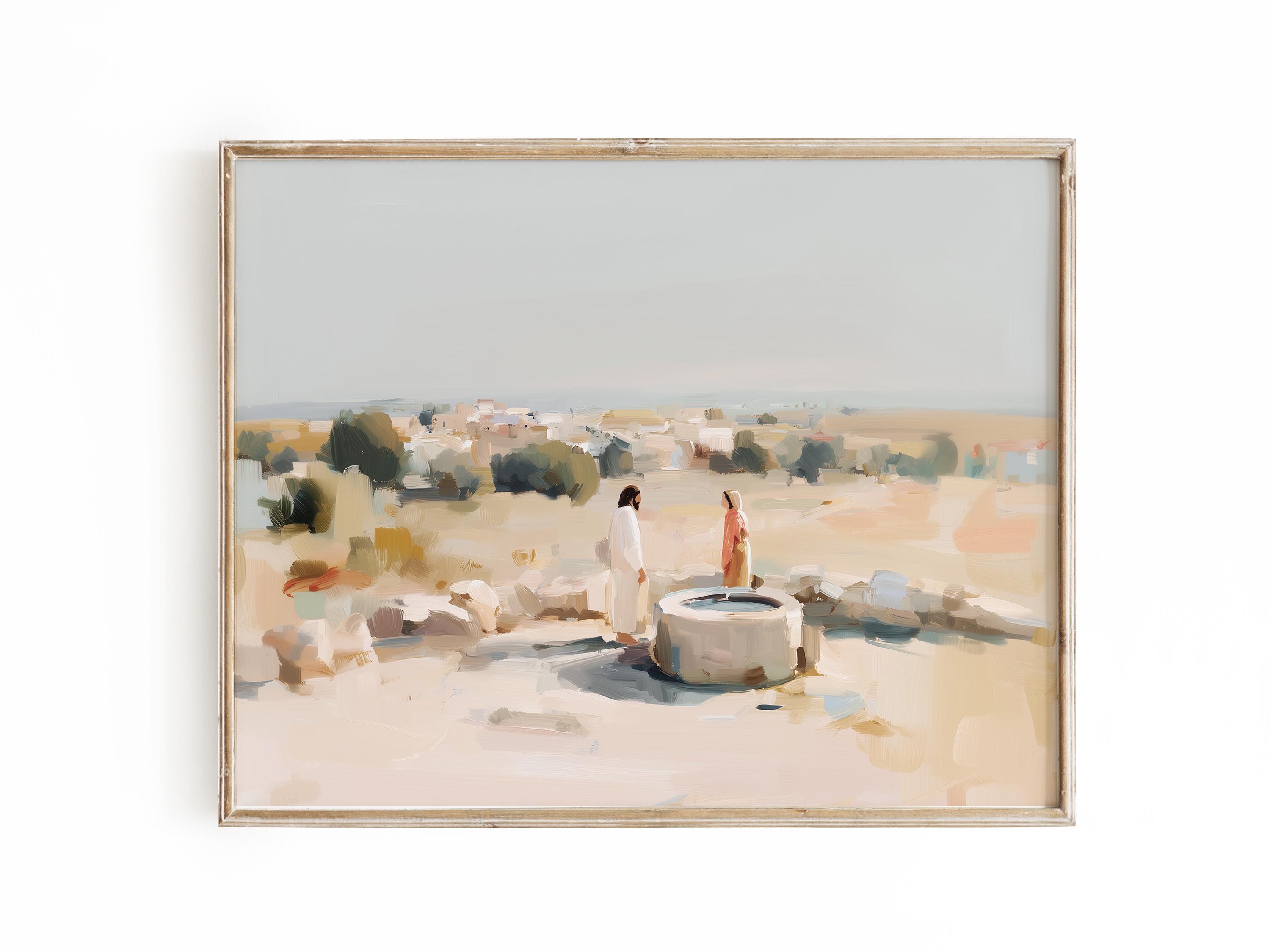Artful Jesus Samaritan Woman at the Well Oil Painting Catholic Gift for ...