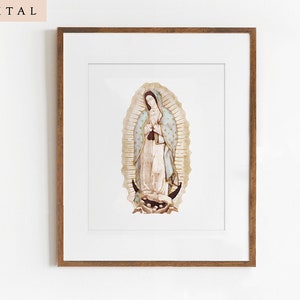 Our Lady of Guadalupe watercolor Catholic Artwork, print, wall art, religious art
