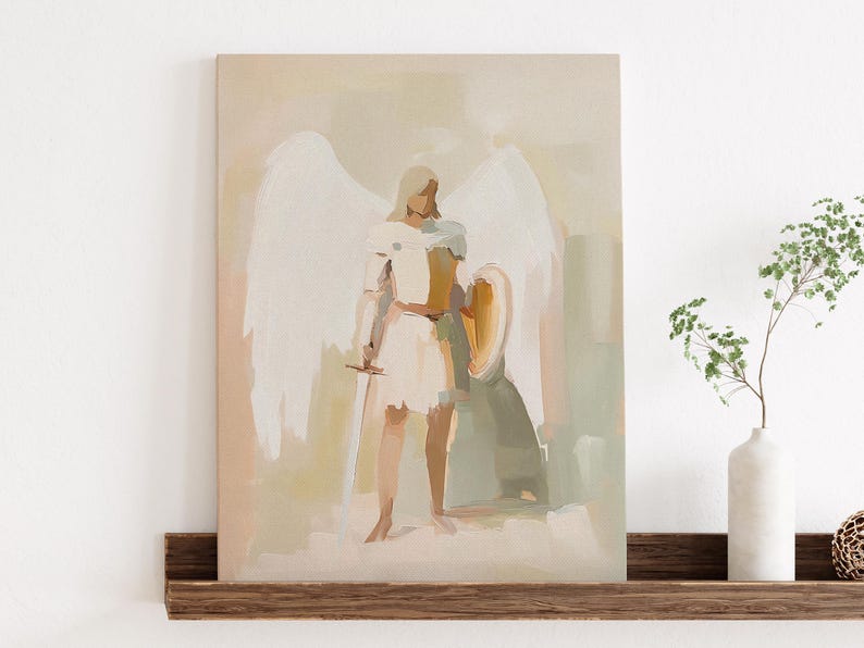 Artful St Michael the Archangel Wallart Oil Painting Saint Michael ...
