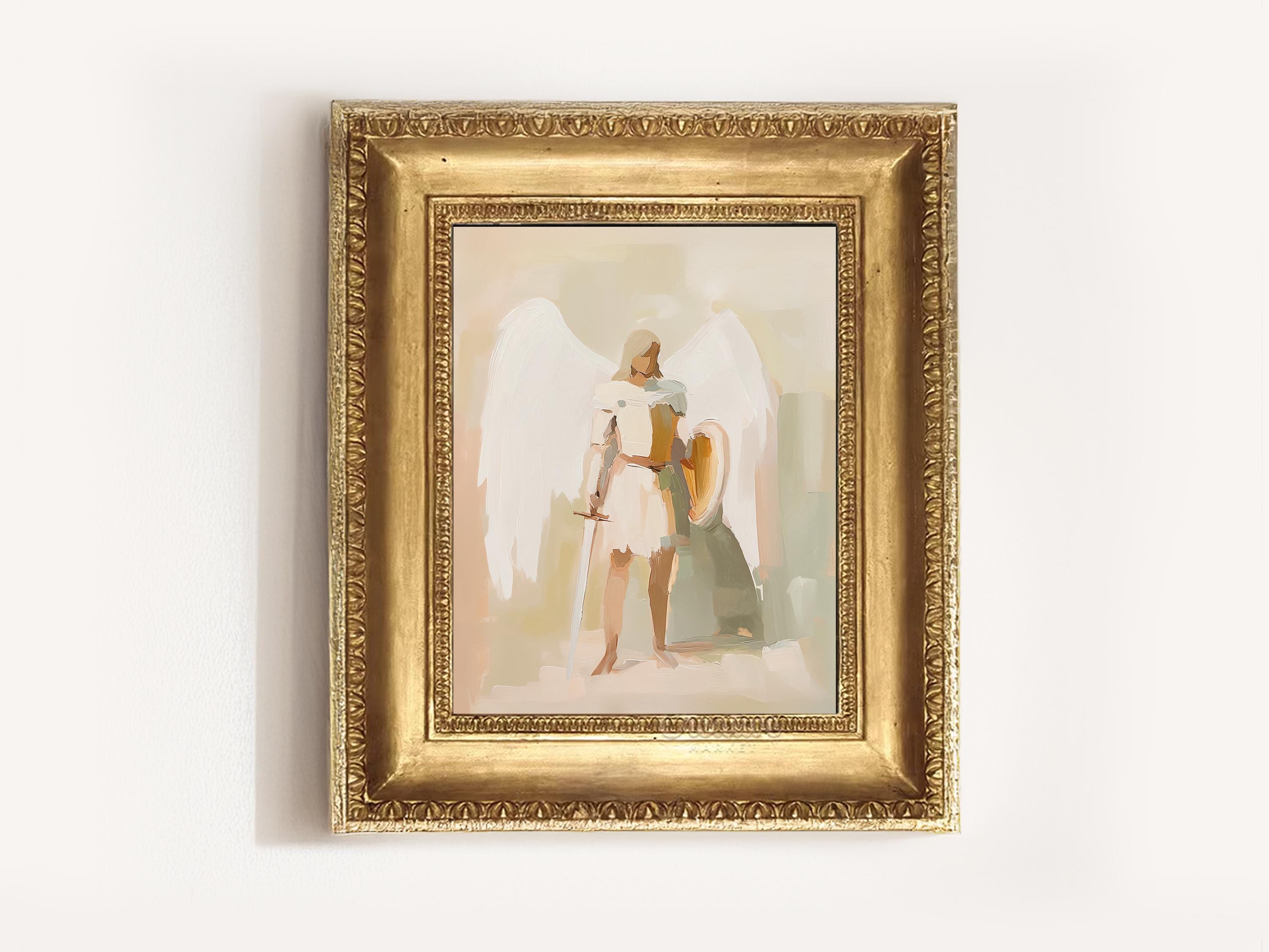 Artful St Michael the Archangel Wallart Oil Painting Saint Michael ...