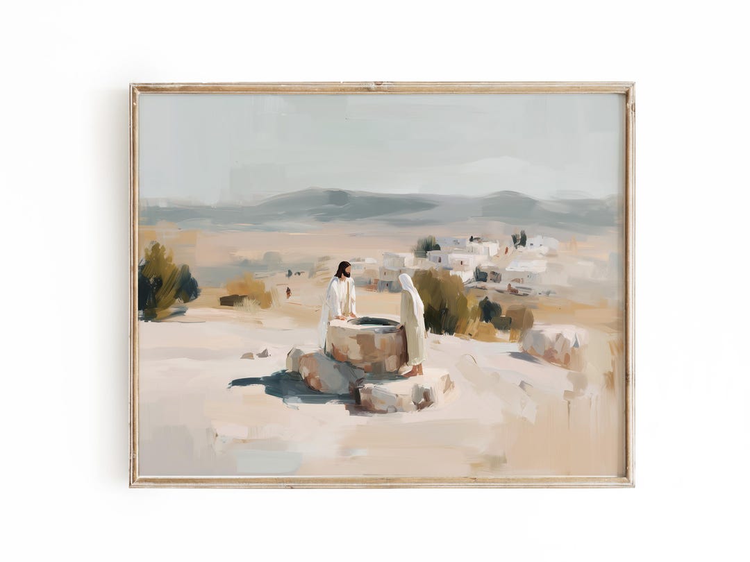 Artful Jesus Samaritan Woman at the Well Oil Painting Catholic Gift for ...