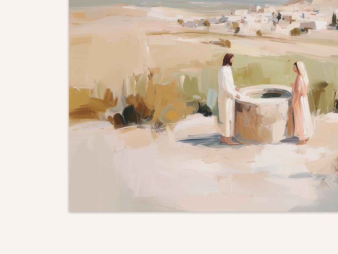 Artful Jesus Samaritan Woman at the Well Oil Painting Catholic Gift for ...